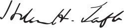 Cursive signature in ink