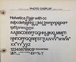Helvetica Flair, a redesign of the sans-serif font Helvetica with swashes