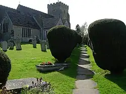 The path to St Peter's Church in Henfield, West Sussex, England