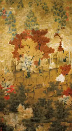 The Herd of Deer in a Maple Grove, c. 1031–48