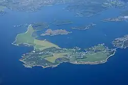 Aerial view of the island of Herdla