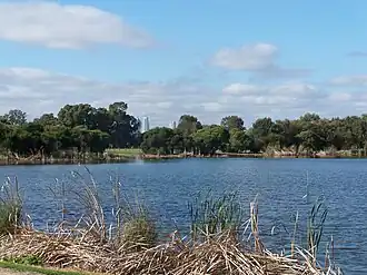 Herdsman Lake looking SE towards Perth city centre