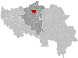 Location of Herstal in Liège province