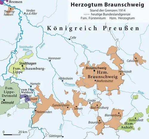 Duchy of Brunswick, 1914