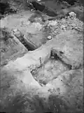 Shaft and stairs after first stone removal, 1925