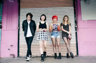 Hey Violet in January 2016. From left to right: Casey Moreta, Rena Lovelis, Nia Lovelis, and Miranda Miller.