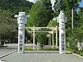 Stone pair found in Koma Shrine.
