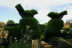 Topiary birds at Hidcote Manor Garden, Gloucestershire, England
