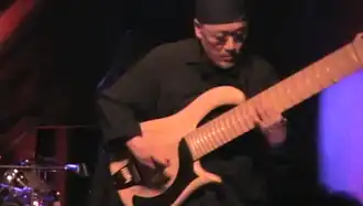 Ishima playing a sitarla at the Knitting Factory in New York City in 2008.