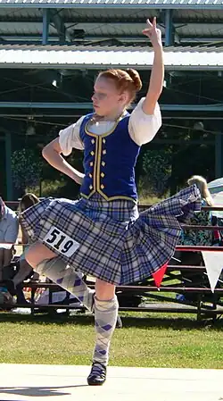 Knife-pleated kilt with pleats sewn down to the hip line, 2005