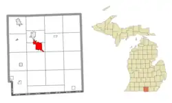 Location within Hillsdale County, Michigan