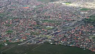 Aerial view of Hillside from north west