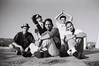 The Himalayans 1991 lineup (left to right): Dave Janusko, Dan Jewett, Marty Jones, Adam Duritz, Chris Roldan