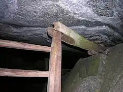 Old construction of hinges in the dry stone wall near Bignasco