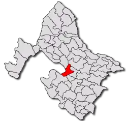 Location in Mehedinți County