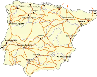 Roman roads in Hispania