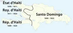 The Kingdom of Haiti in the northwest of Hispaniola