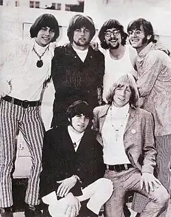 People! 1968 Back Row: (left to right) Robb Levin (bass), Denny Fridkin (drums), Al Ribisi (organ), Geoff Levin (guitar); Front Row: Gene Mason and Larry Norman (both vocals)