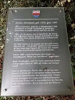 Commemorative plaque for Moritz Hartmann at his burial