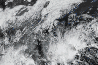 The 2020 plinian eruption viewed by Himawari-8