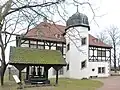 Historic wine press (Gray Press) in front of the main house