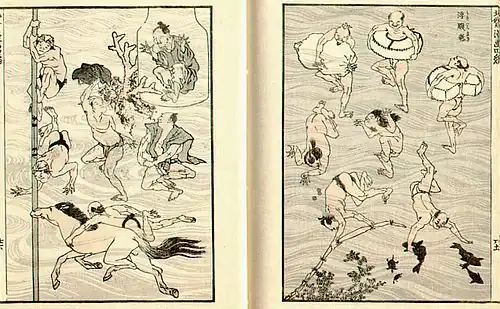 Image 4Image of bathers from the Hokusai manga (from History of manga)