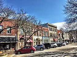 Eighth Street at River, looking east