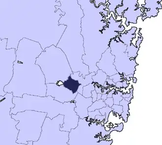 Location in Metropolitan Sydney, 1872–2016