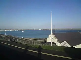 The breakwater in the distance over the Harbour.