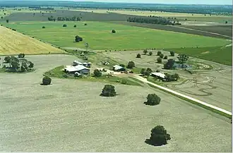 Aerial view of a farm in Hopeland, 2002