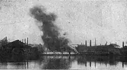 Image 12Barges set ablaze by steelworkers during the Homestead strike in 1892.