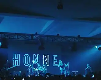 Andy and James of Honne, performing in Music Gallery at Jakarta, 2017