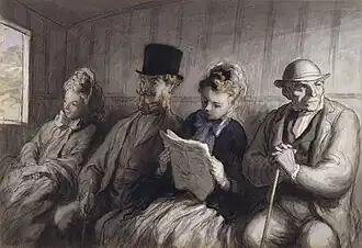 The First Class Carriage, watercolor. Walters Art Museum, 20.3&nbsp;cm ×&nbsp;29.5&nbsp;cm (8.0&nbsp;in ×&nbsp;11.6&nbsp;in)