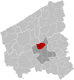 Location of Hooglede in West Flanders