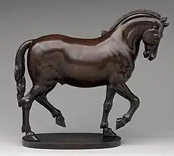 Horse by Giambologna (workshop), probably around 1590. 10 inches (25&nbsp;cm) high.
