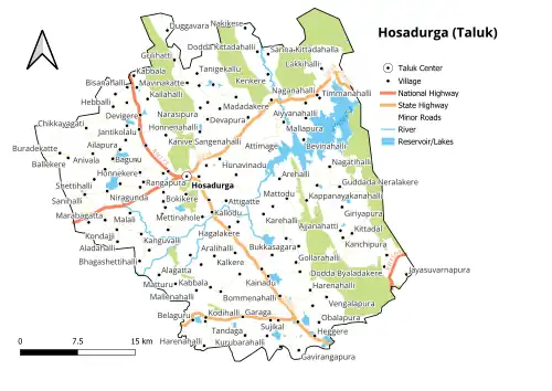 Hosadurga Taluk Map