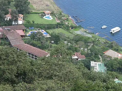Hotel on the shores of Lake Atitlán, Guatemala
