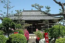 Edo period (1600-1868) Daiyū Hōden of Hōun-ji in Sakai, Osaka, Japan. Built in 1684.