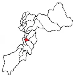 Location of the district in the province of Huancayo, department of Junín, Peru
