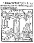 Northern German woodcut of "so-called God's help" in the Lübeck Passion, 1492[15]