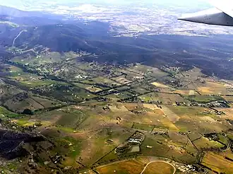 Aerial view of Humevale from the north-west