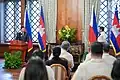 Prime Minister Hun Manet and President Bongbong Marcos at Malacañang Palace, Manila on 11 February 2025.