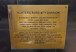 Hunters ROTC 47th Division Marker in Muntinlupa