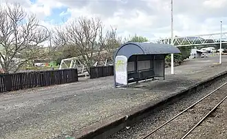 Huntly station shelter in 2019