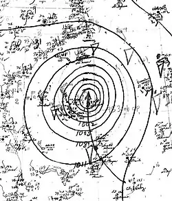 Weather map featuring the first hurricane of the season