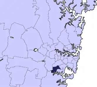 Location in Metropolitan Sydney, 1931–2016