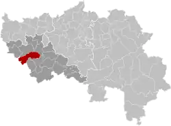Location of Huy in Liège province