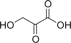 2D representation of the chemical structure of hydroxypyruvic acid .