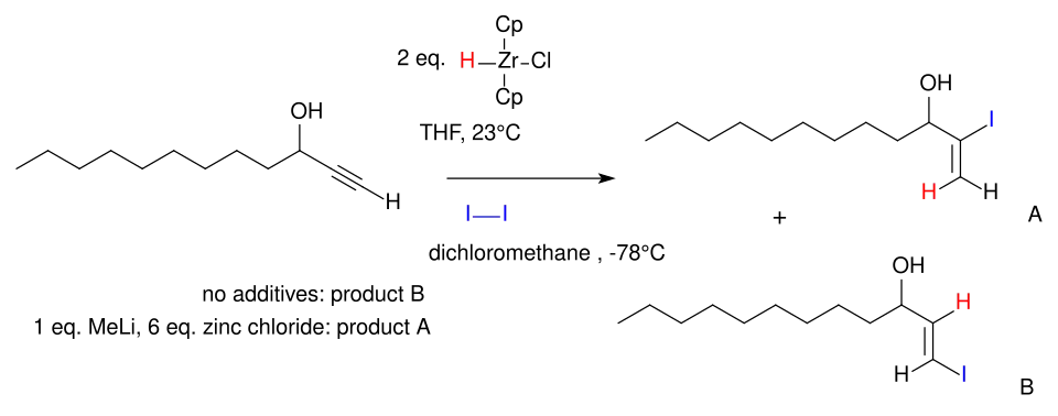 Hydrozirconation with reversed regioselectivity Zhang 2007