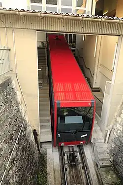 Car in the upper station